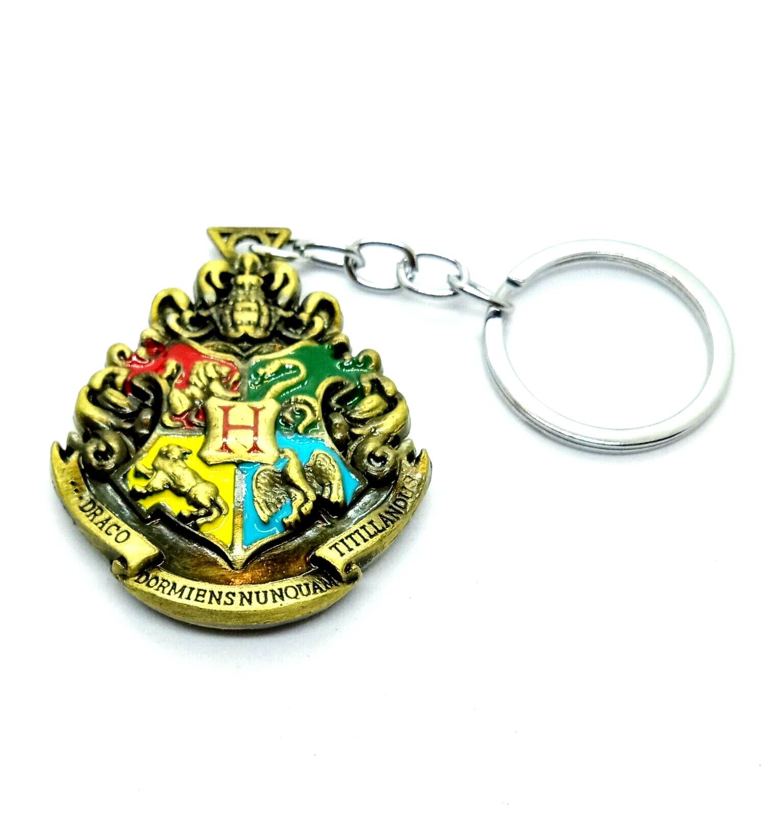 HARRY POTTER HOGWARTS CREST KEYCHAIN Quality Double-Sided Key Chain/Keyring