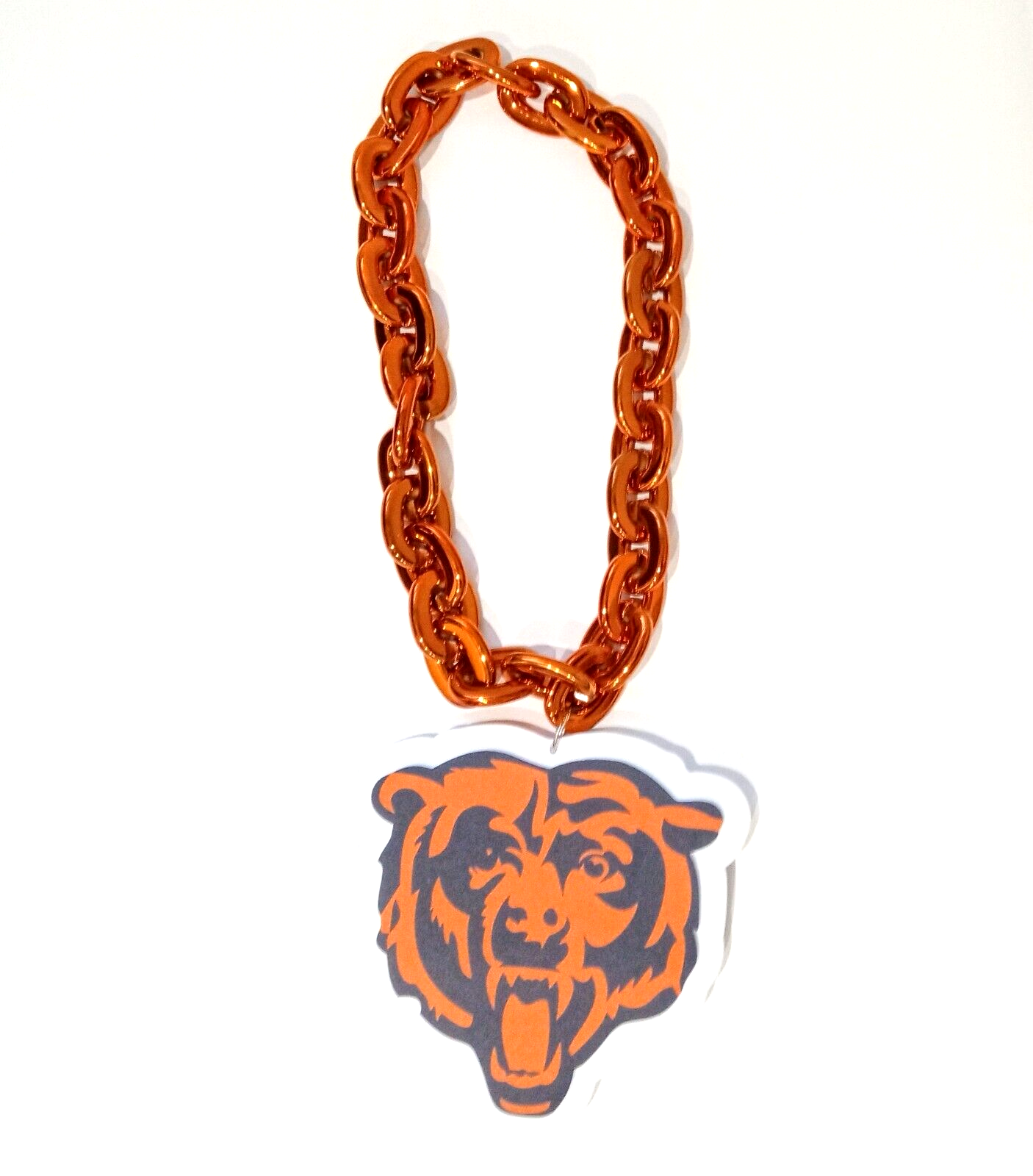 CHICAGO BEARS FOAM NECKLACE Orange Chain Large/Big/Jumbo Light-Weight Durable