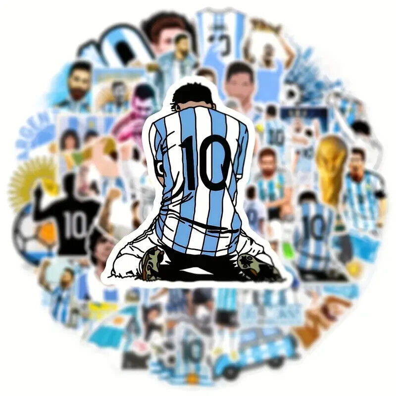 LIONEL MESSI STICKERS (50 pcs) Argentina Soccer/Football Die-Cut GOAT Decal