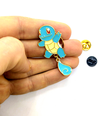 SQUIRTLE "DANGLING TAIL" PIN Pokemon #007 Enamel Lapel Brooch (Cool Gift!)