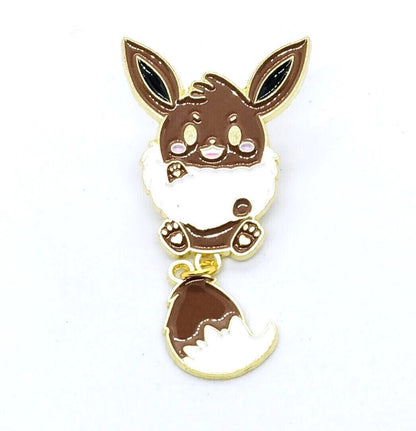 EEVEELUTION DANGLING TAIL PIN Pokemon Anime Eevee Lapel Brooch Set (You Choose)