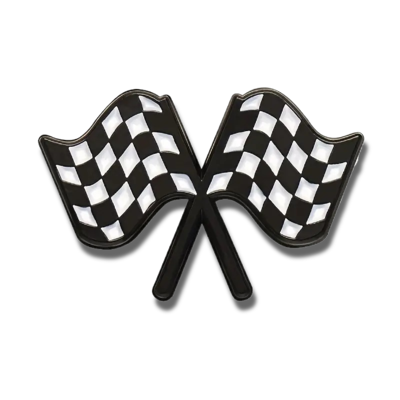 BLACK AND WHITE CHECKERED FLAG PIN Auto Racing NASCAR/F1 Chequered Lapel Brooch