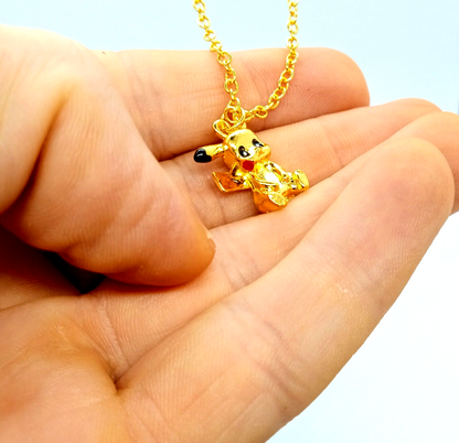 PIKACHU GOLDEN NECKLACE Pokemon Cute Kawaii Pendant & 23" Chain (Cool Gift!)