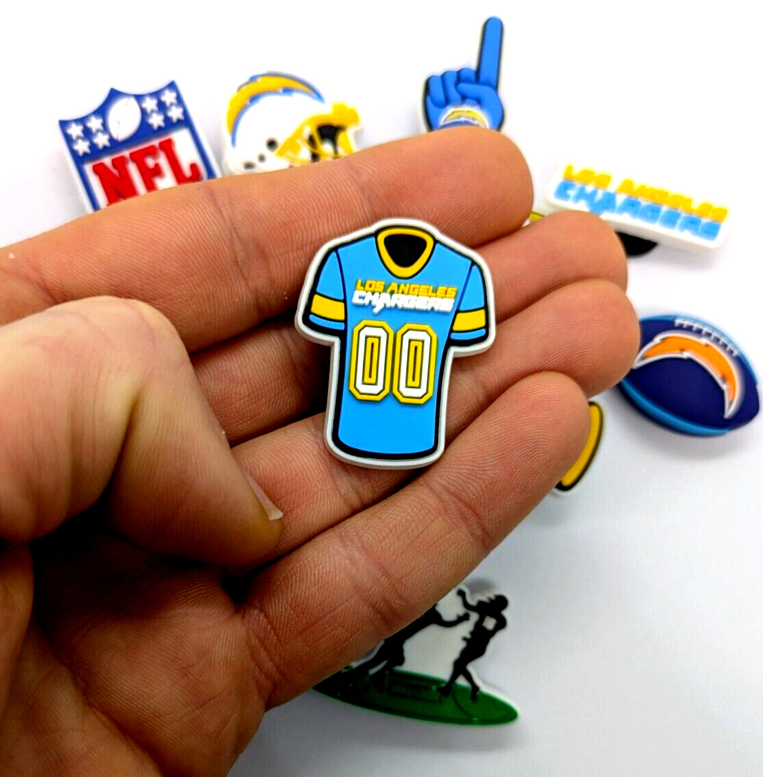 LOS ANGELES CHARGERS SHOE CHARMS (14pcs) Football Cool Gift Accessories Set Lot