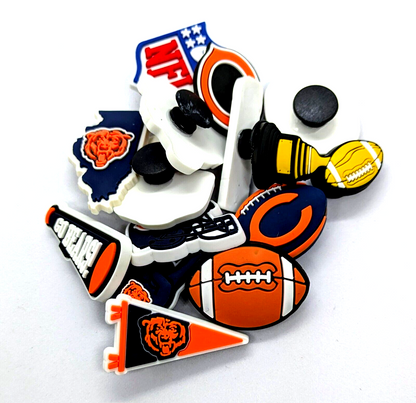 CHICAGO BEARS SHOE CHARMS (14pcs) Football Cool Gift Accessories Set Lot