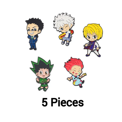 HUNTER X HUNTER CHARACTER PINS (5pcs) Anime Manga Lapel Enamel Brooch Set Lot