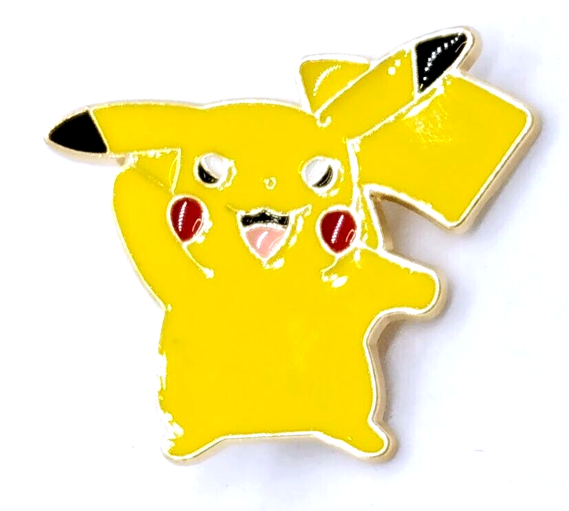 PIKACHU WAVING PIN Pokemon One Arm Up To Wave Enamel Lapel Brooch