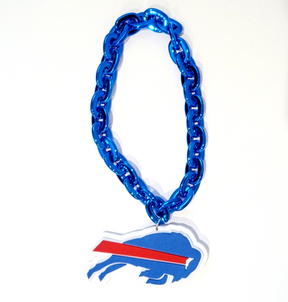 BUFFALO BILLS FOAM NECKLACE Blue Chain Large/Big/Jumbo Light-Weight Durable