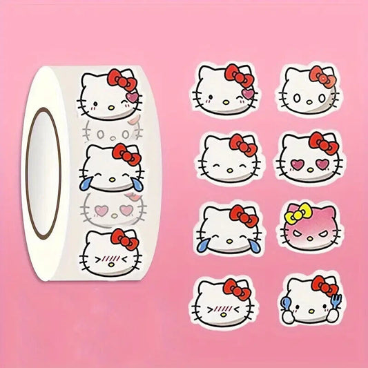 HELLO KITTY STICKERS (500pcs) Roll Easy Peel & Stick 500 Cute Cartoon Decal