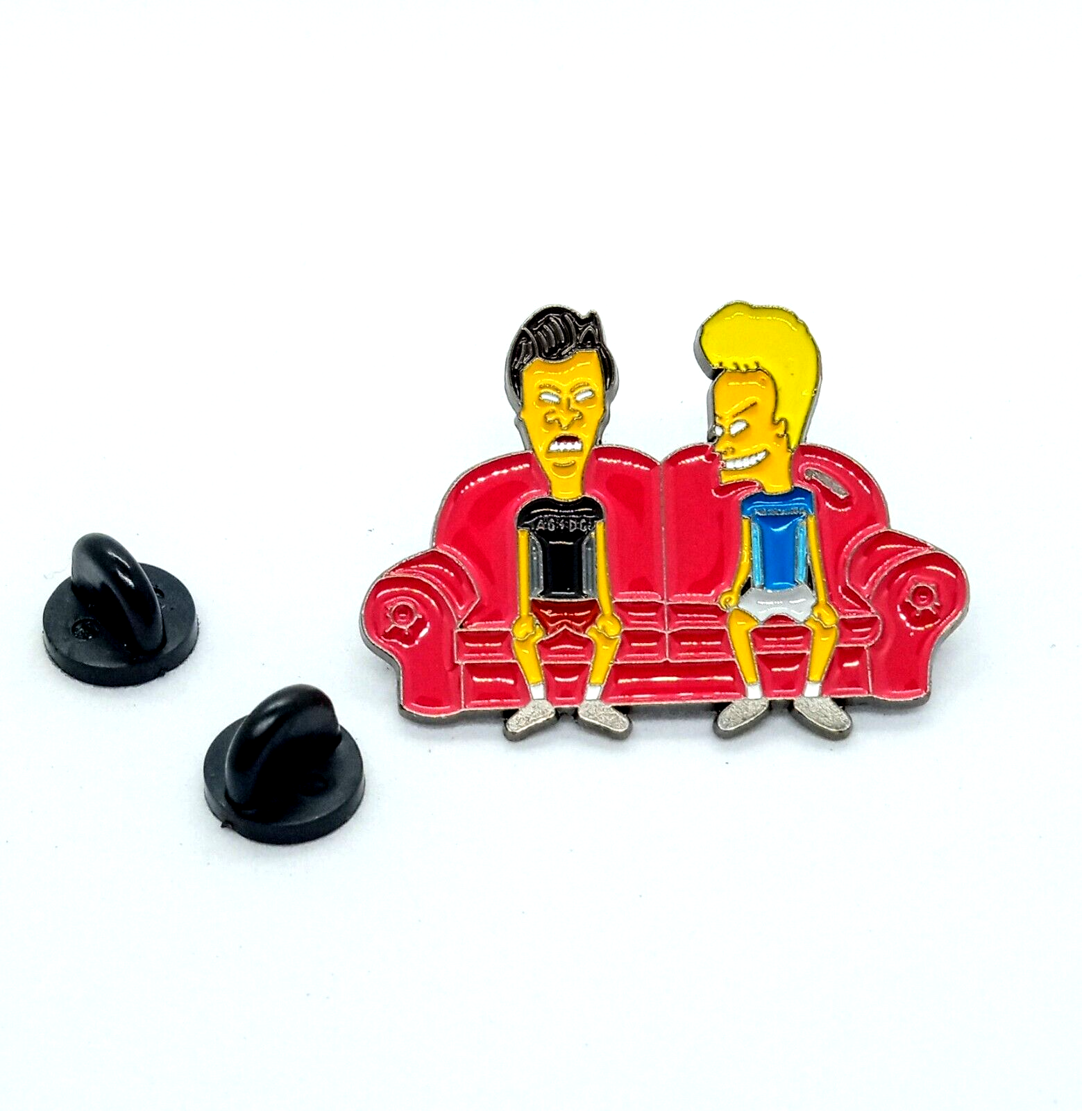 BEAVIS AND BUTTHEAD PIN Funny Retro Animated Cartoon Sofa Enamel Lapel Brooch