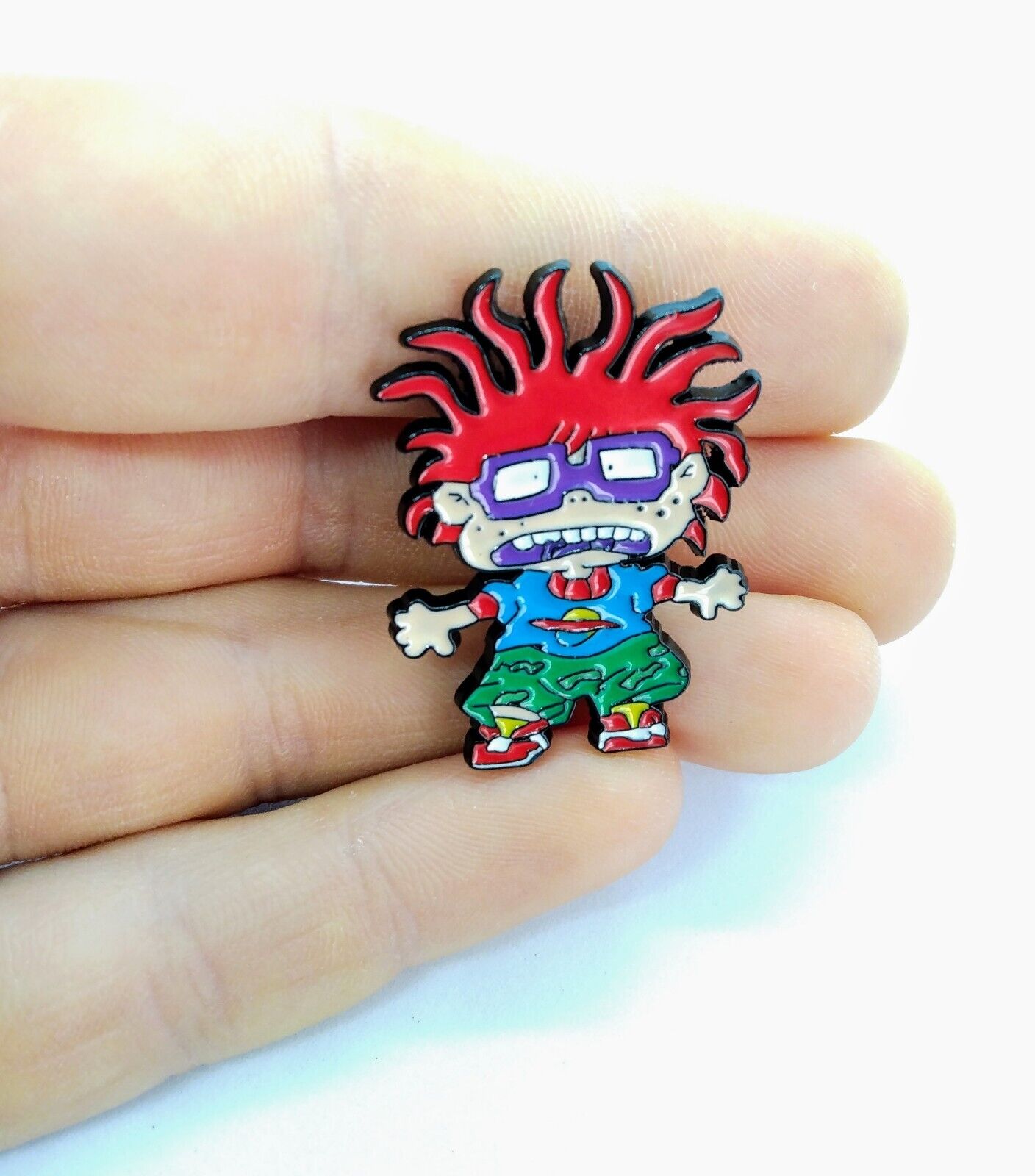 CHUCKIE PIN Scared Rugrats Retro Nickelodeon Cartoon Toon 90s 1990s Lapel Brooch