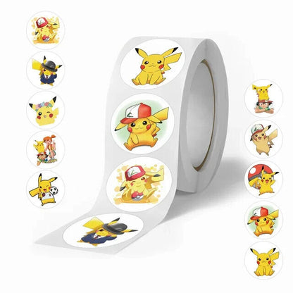 PIKACHU STICKER ROLL (500pcs) Pokemon Easy-Peel Cute Kawaii Five-Hundred Decals