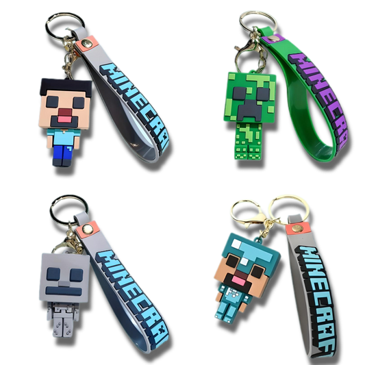 MINECRAFT SILICONE KEYCHAIN Video Game Key Chain/Keyring (Pick Your Character)