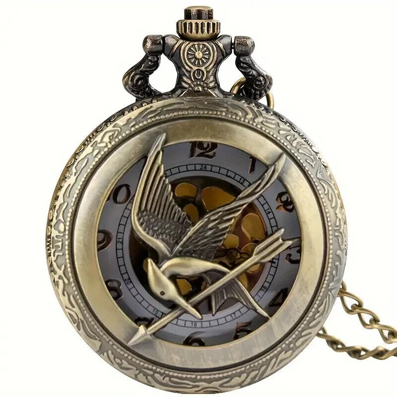 HUNGER GAMES POCKET WATCH Mockingjay Gift Vintage Quartz Analog Pointer Watch