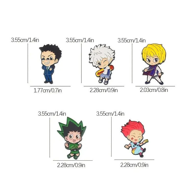 HUNTER X HUNTER CHARACTER PINS (5pcs) Anime Manga Lapel Enamel Brooch Set Lot