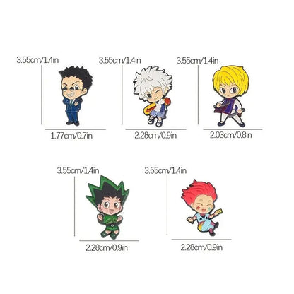 HUNTER X HUNTER CHARACTER PINS (5pcs) Anime Manga Lapel Enamel Brooch Set Lot