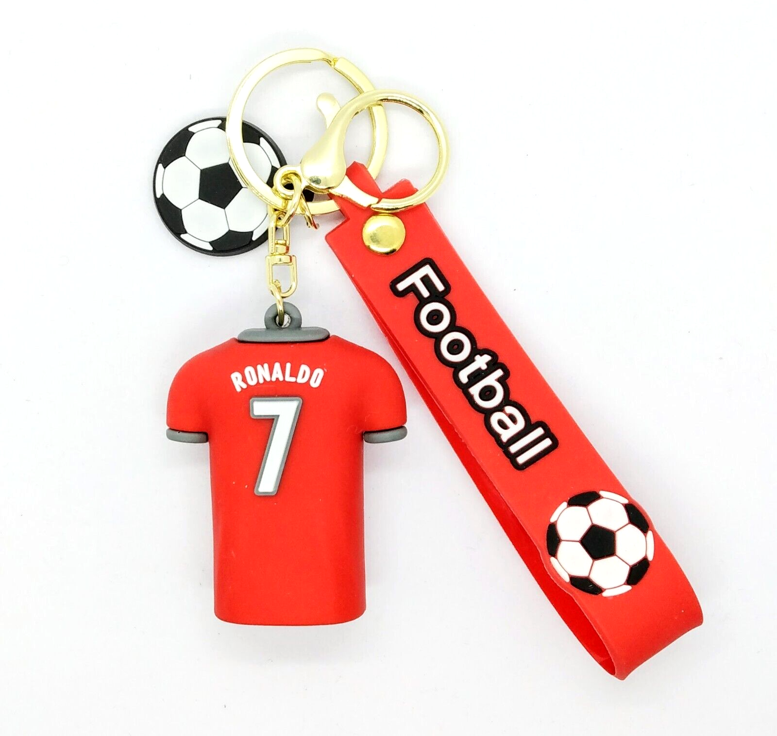 CHRISTIANO RONALDO KEYCHAIN Soccer/Football Man U Jersey Pendant Key Chain