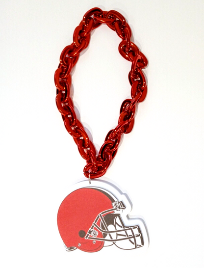 CLEVELAND BROWNS FOAM NECKLACE Red Chain Large/Big/Jumbo Light-Weight Durable