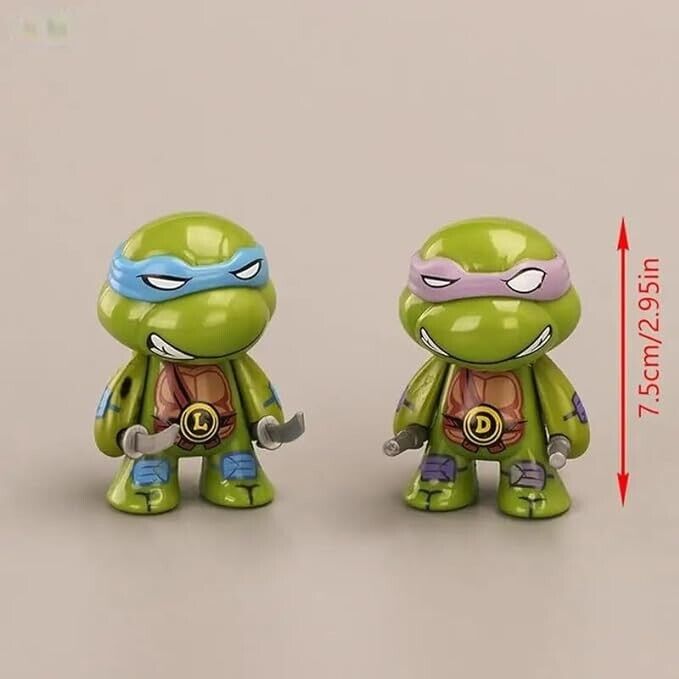 TEENAGE MUTANT NINJA TURTLES FIGURINES (4pcs) ~2.9" Four TMNT PVC Action Figures