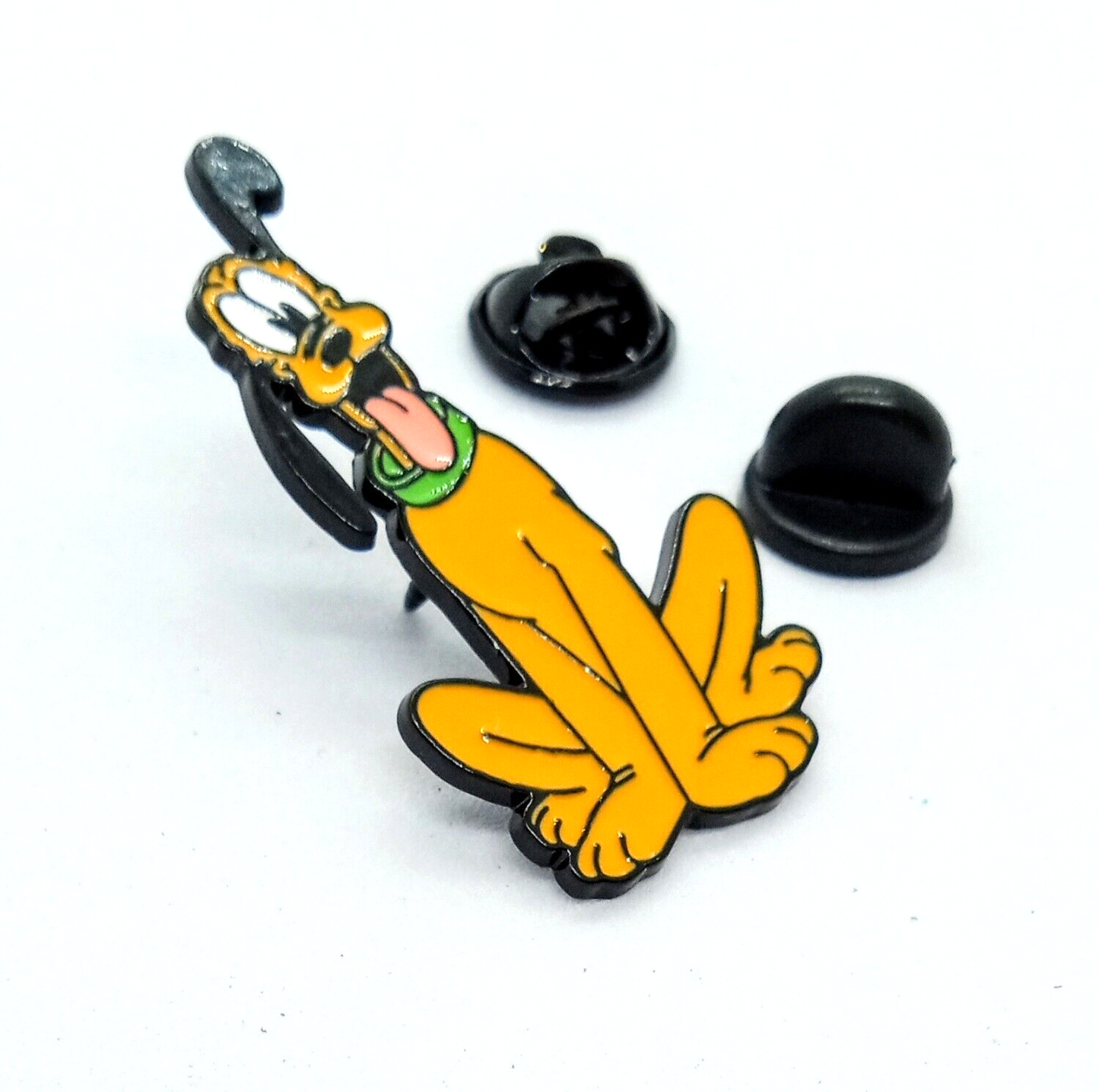 PLUTO PIN Disney's Loveable Dog Listening Classic Cartoon Enamel Lapel Brooch