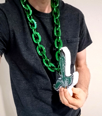 PHILADELPHIA EAGLES FOAM NECKLACE Green Chain Large/Big Light-Weight Durable