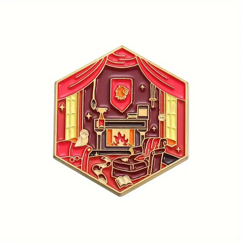 HARRY POTTER PIN SET (4pcs) All Hogwarts House Common Rooms Enamel Brooch Lot