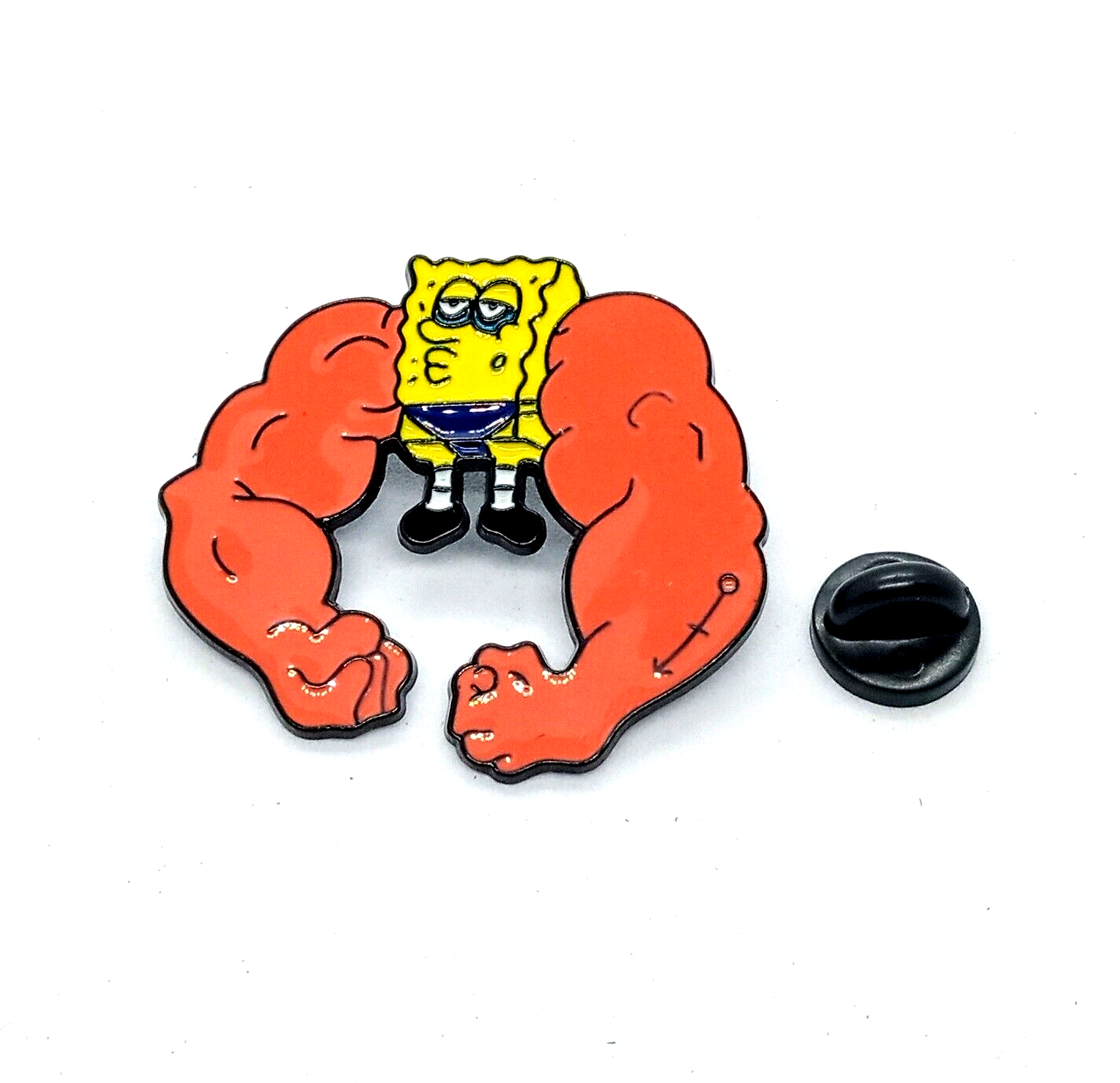 SPONGEBOB SQUAREPANTS STRONG PIN Funny Big Arms Nickelodeon Cartoon Brooch