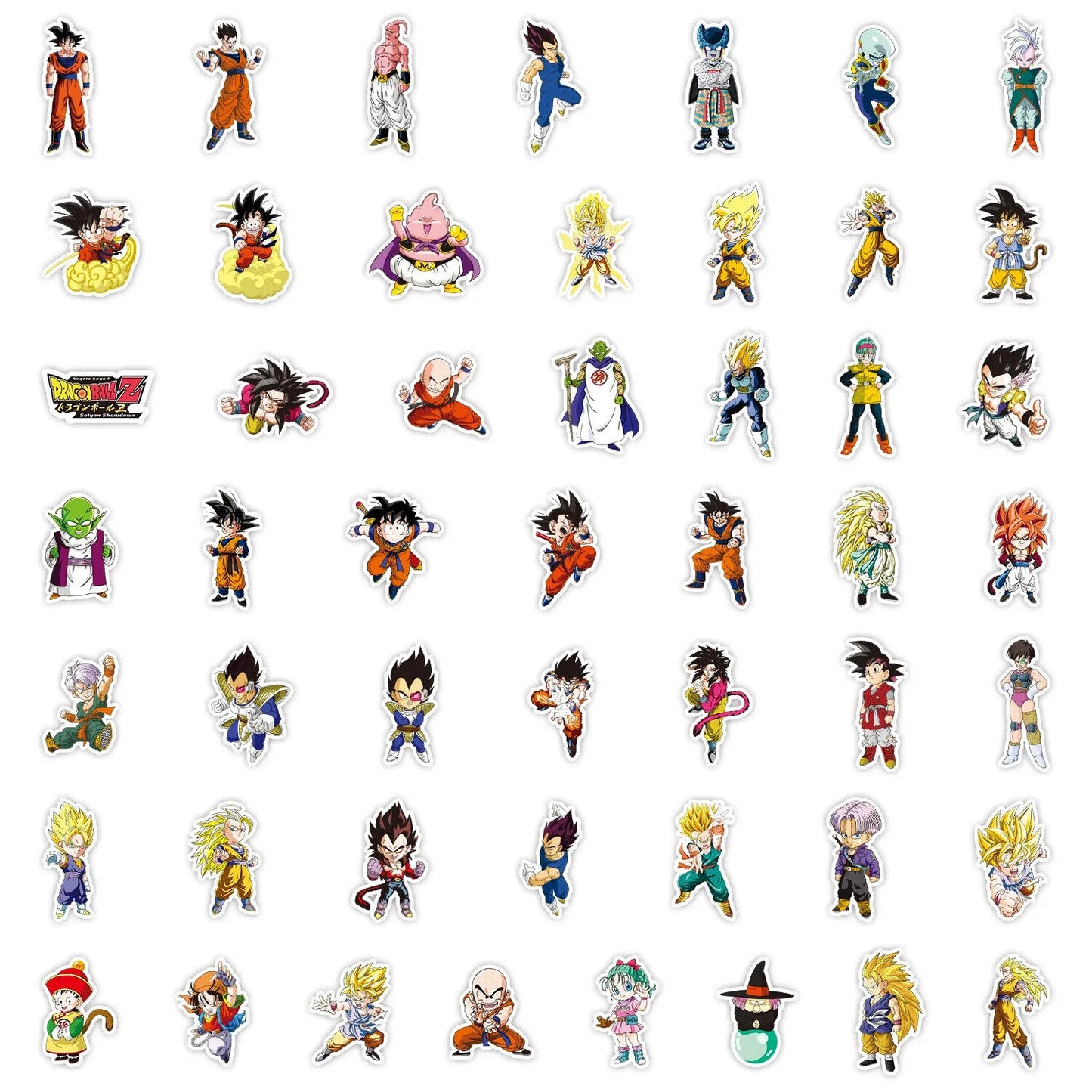 DRAGON BALL Z STICKERS (100pcs) Unique Die-Cut Glossy Vinyl Anime Decal (~2.5")