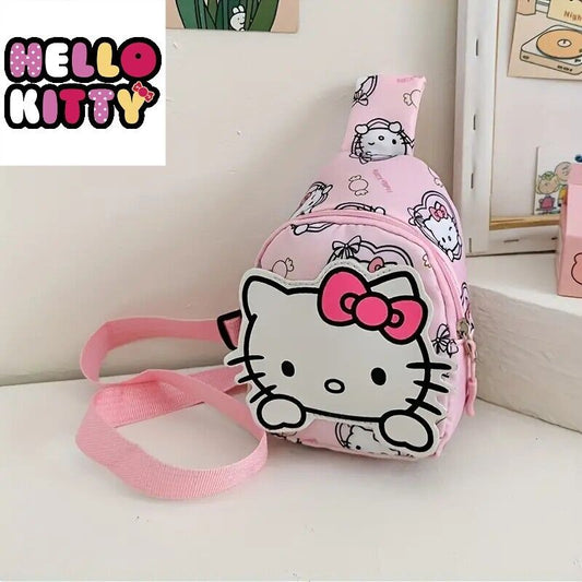 HELLO KITTY CROSS-BODY BAG Cute Small Cartoon Girl's Fanny Pack Chest Purse