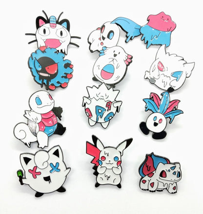 MELTING ICE CREAM POKEMON PIN SET (12pcs) Pastel/Gothic Anime Enamel Brooch Lot