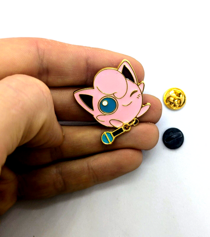 JIGGLYPUFF "DANGLING MIKE" PIN Pokemon #039 Enamel Lapel Brooch (Cool Gift!)