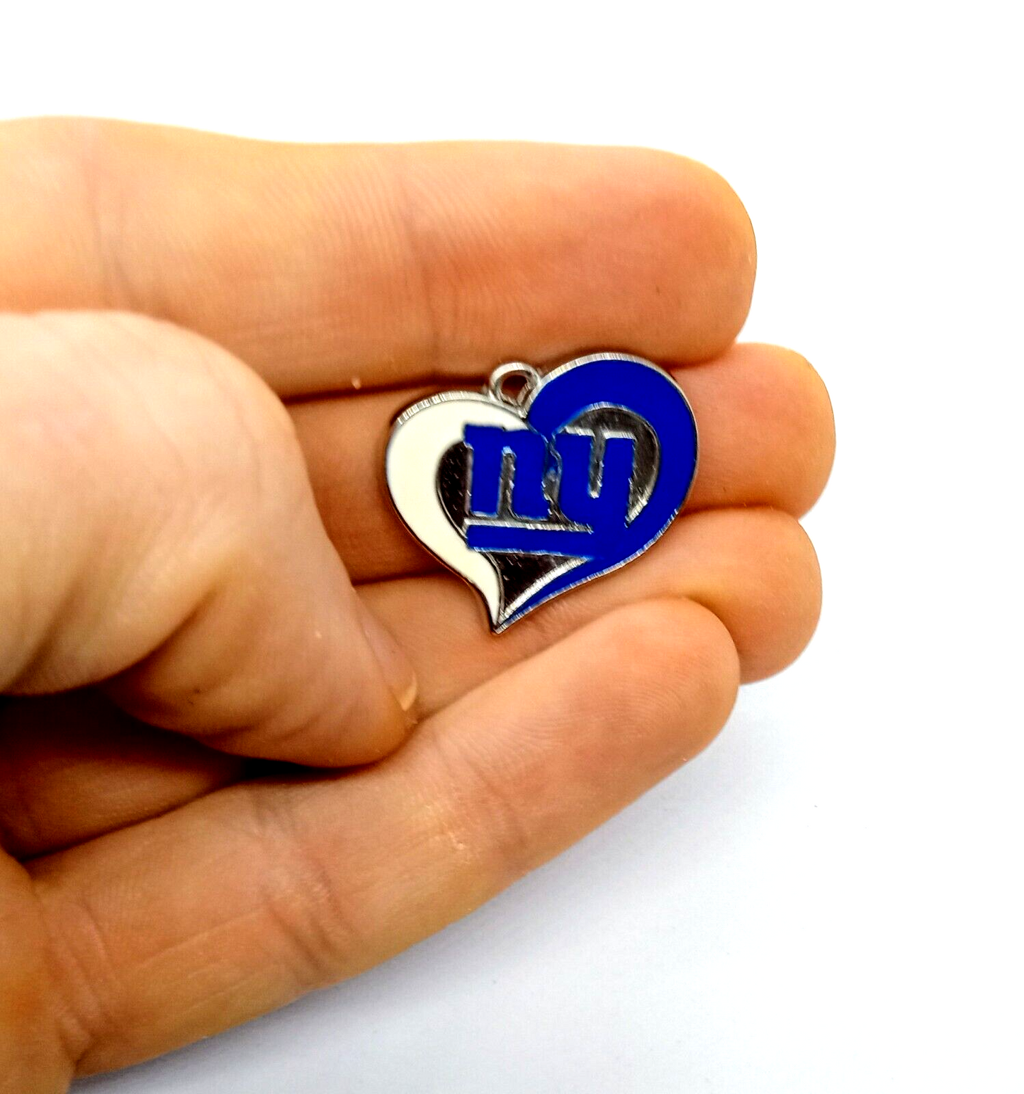 NEW YORK GIANTS HEART CHARM (x1) Big Discounts for Multiple Charms NFL Pendant