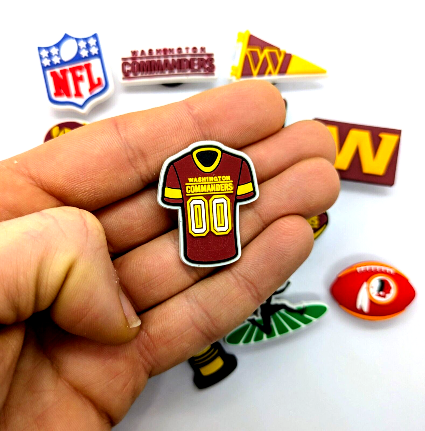 WASHINGTON COMMANDERS SHOE CHARMS (14pcs) Football Cool Gift Accessories Set Lot