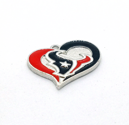 HOUSTON TEXANS HEART CHARM (x1) Big Discounts for Multiple Charms NFL Pendant