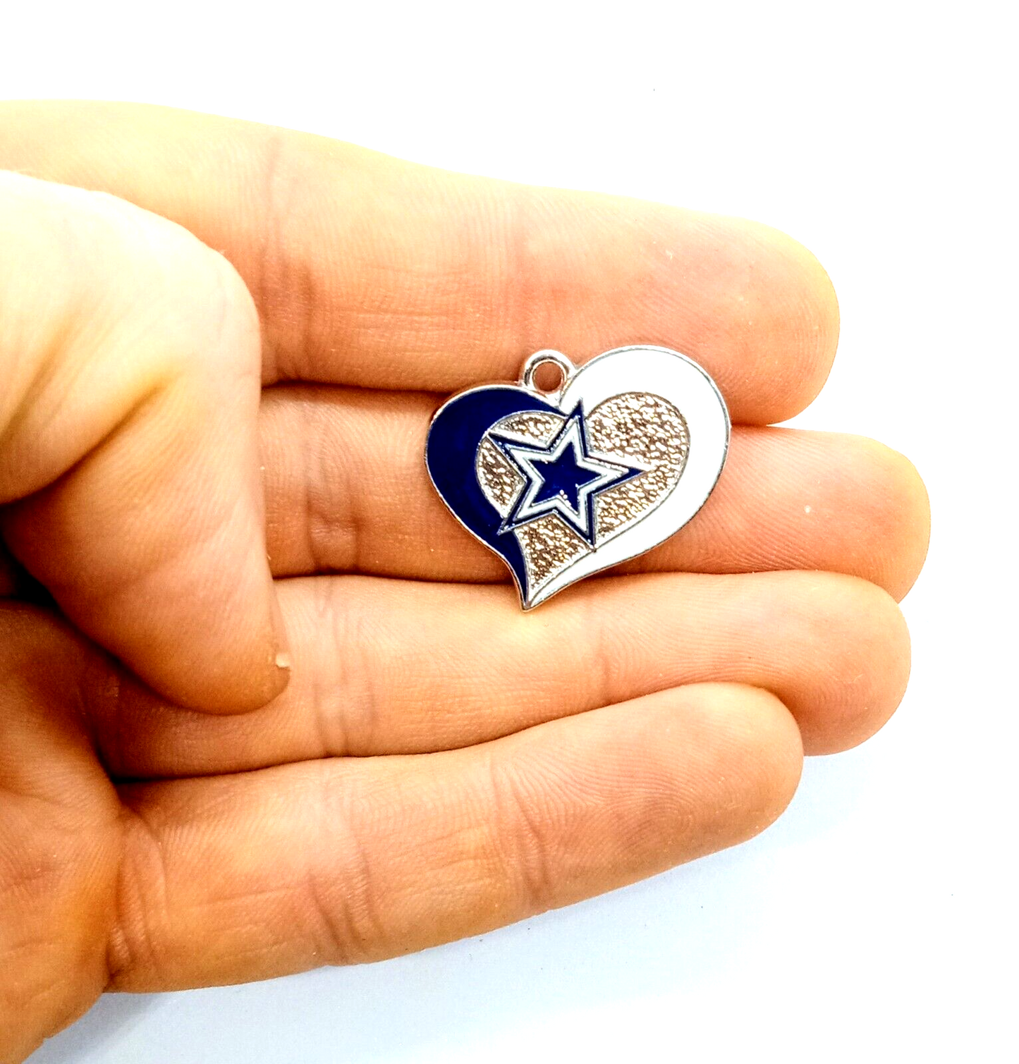 DALLAS COWBOYS HEART CHARM (x1) Big Discounts for Multiple Charms NFL Pendant