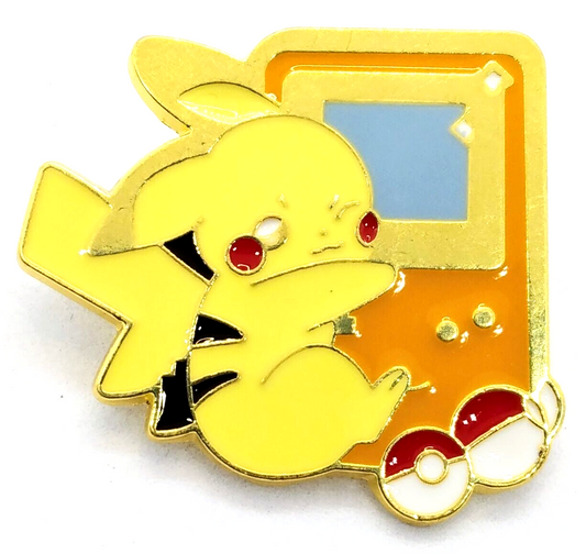 GAMEBOY PIKACHU PIN Pokemon Hugging Video Game Anime Enamel Lapel Brooch