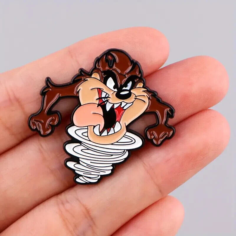 TASMANIAN DEVIL "TAZ" PIN Retro Cartoon Looney Toons Gift Enamel Brooch