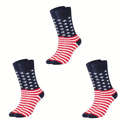 PATRIOTIC SOCKS American USA Flag July 4th Stars & Stripes Design Long Unisex