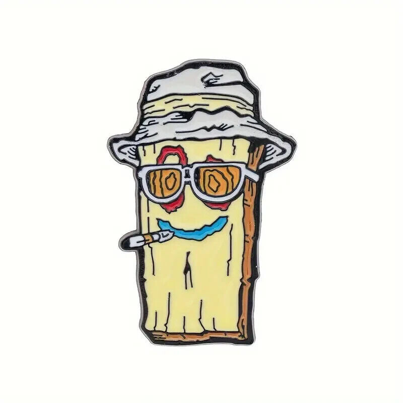 BOHEMIAN PLANK PIN Ed Edd & Eddy Funny Smoking High Cartoon Toon Enamel Brooch