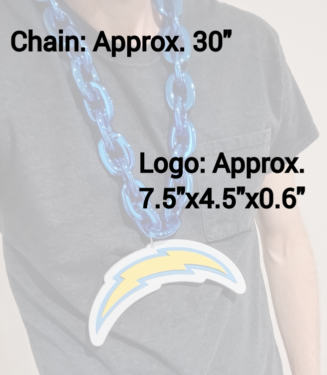 LOS ANGELES CHARGERS FOAM NECKLACE Blue Chain Large/Big Light-Weight Durable