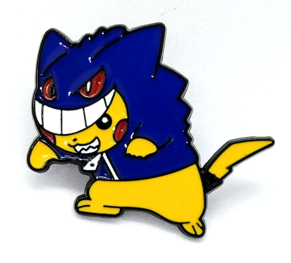 PIKACHU GENGAR PONCHO PIN Pokemon Dressed Wear Costum Hoodie Anime Enamel Brooch