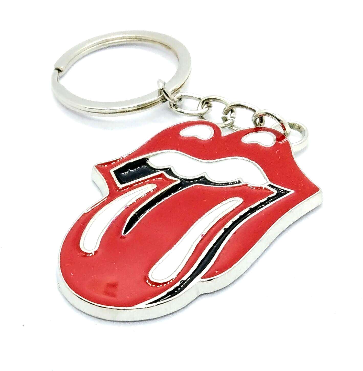 ROLLING STONES KEYCHAIN Rock n Roll Music Mouth Logo Metal Key Chain/Keyring