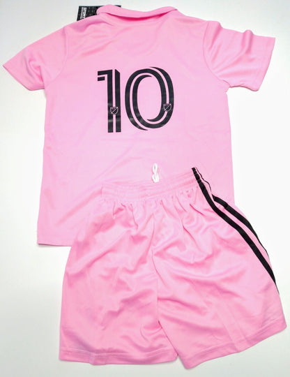 YOUTH SOCCER UNIFORM Pink Kid's/Boy's/Girl's Messi Jersey &Shorts (Pick Ur Size)