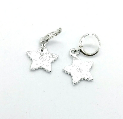 DALLAS COWBOYS SMALL GEM EARINGS Blue/Silver Star Logo Pendants Girl's Gift