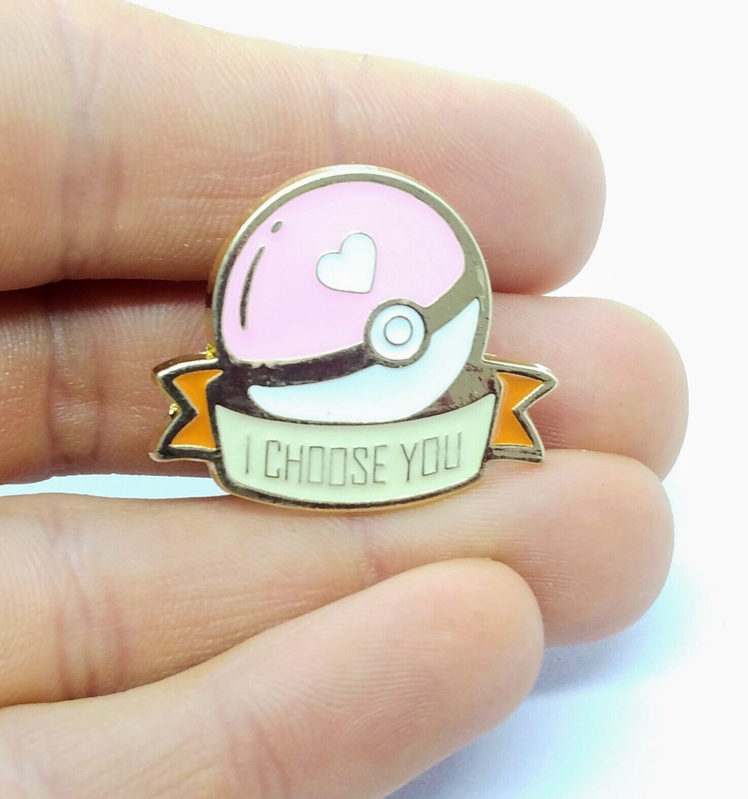 I CHOOSE YOU POKE-BALL PIN Pokemon Valentine's Day Anime Enamel Lapel Brooch