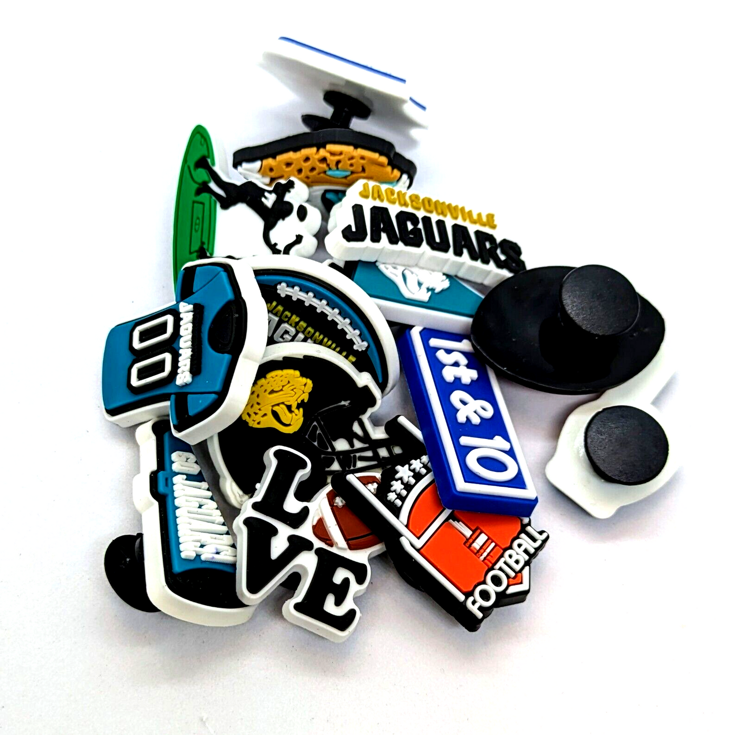 JACKSONVILLE JAGUARS SHOE CHARMS (14pcs) Football Cool Gift Accessories Set Lot