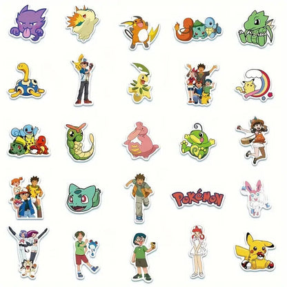 POKEMON STICKERS (50pcs) Fifty 50 Classic Die-Cut Anime Stickers