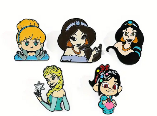 DISNEY PRINCESS PINS Animation Enamel Lapel Brooch Set (Choose One or ALL FIVE!)