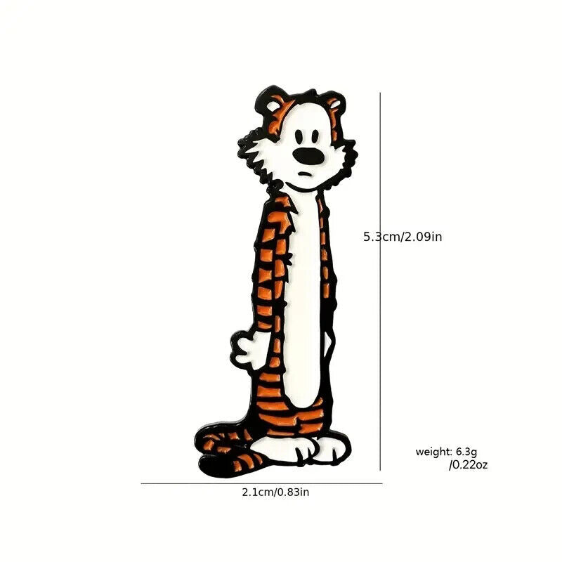 HOBBES PIN Calvin & Hobbes Cartoon Funny Pages Tiger Gift Enamel Lapel Brooch