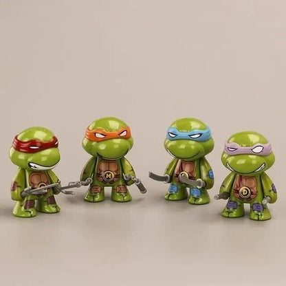 TEENAGE MUTANT NINJA TURTLES FIGURINES (4pcs) ~2.9" Four TMNT PVC Action Figures